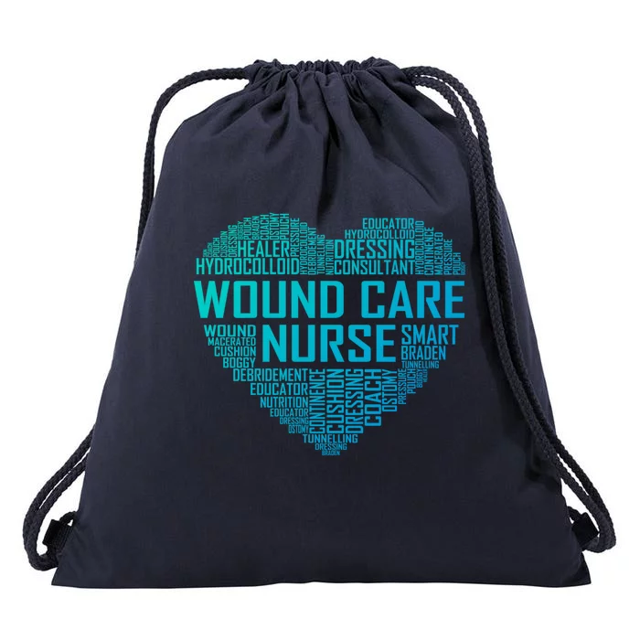 Wound Care Nurse Heart Nursing Appreciation Gift Drawstring Bag