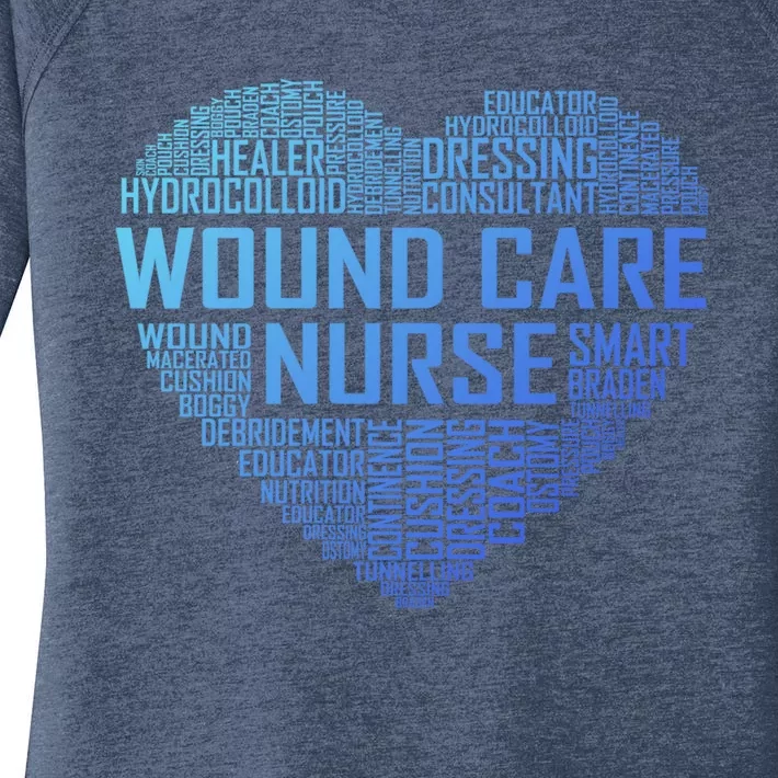 Wound Care Nurse Heart Nursing Appreciation Gift Women's Perfect Tri Tunic Long Sleeve Shirt