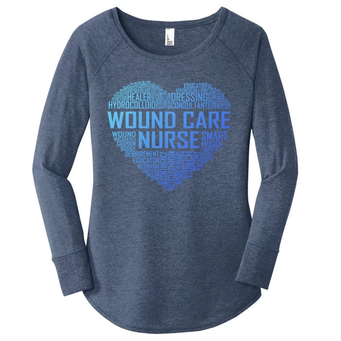 Wound Care Nurse Heart Nursing Appreciation Gift Women's Perfect Tri Tunic Long Sleeve Shirt