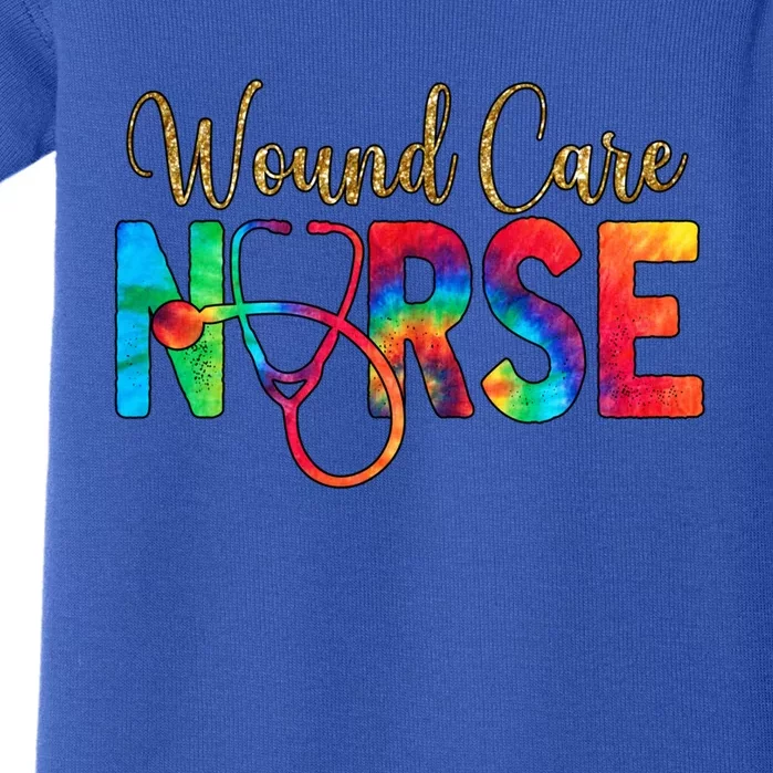 Wound Care Nurse Tie Dye Love Heart Stethoscope Rn Nurse Gift Baby Bodysuit