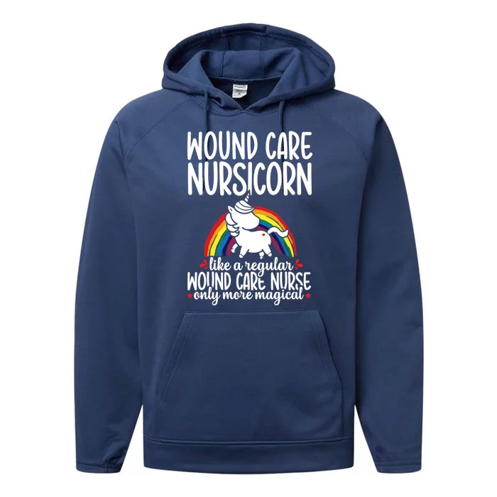 Wound Care Nurse Unicorn Rn Nursing Funny Nursicorn Meaningful Gift Performance Fleece Hoodie