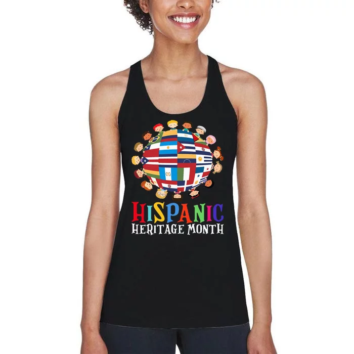 World Children National Hispanic Heritage Month Latino Women's Racerback Tank