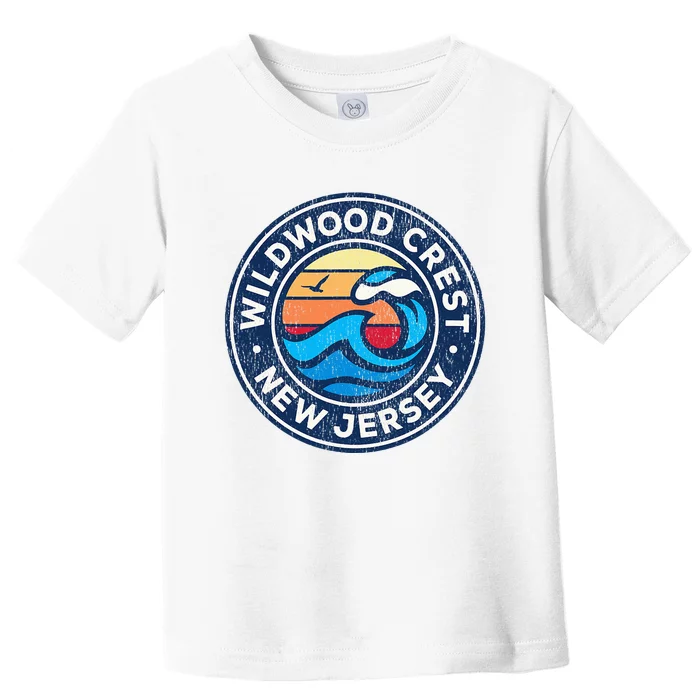 Wildwood Crest New Jersey Nj Vintage Nautical Waves Toddler T-Shirt