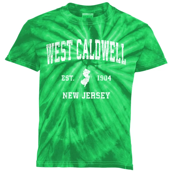 West Caldwell New Jersey Nj Vintage Athletic Sports Kids Tie-Dye T-Shirt