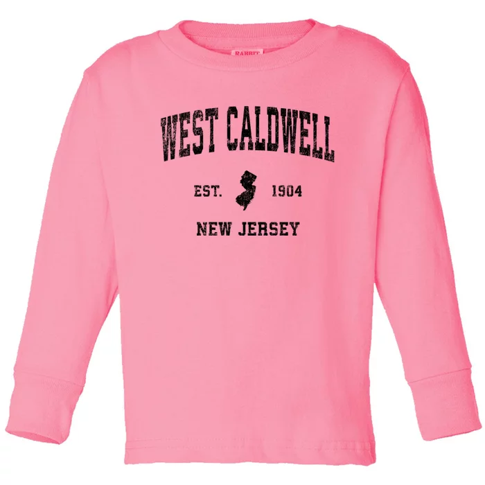 West Caldwell New Jersey Nj Vintage Athletic Sports Toddler Long Sleeve Shirt