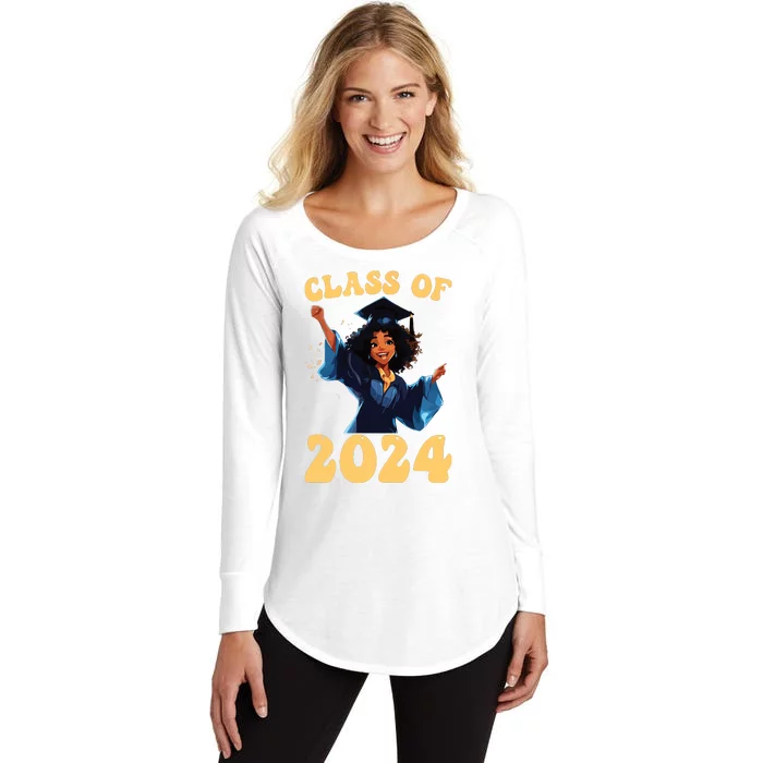 Women Class Of 2024 Senior Graduate Shirts Graduation Girl Women's Perfect Tri Tunic Long Sleeve Shirt