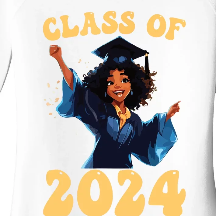 Women Class Of 2024 Senior Graduate Shirts Graduation Girl Women's Perfect Tri Tunic Long Sleeve Shirt