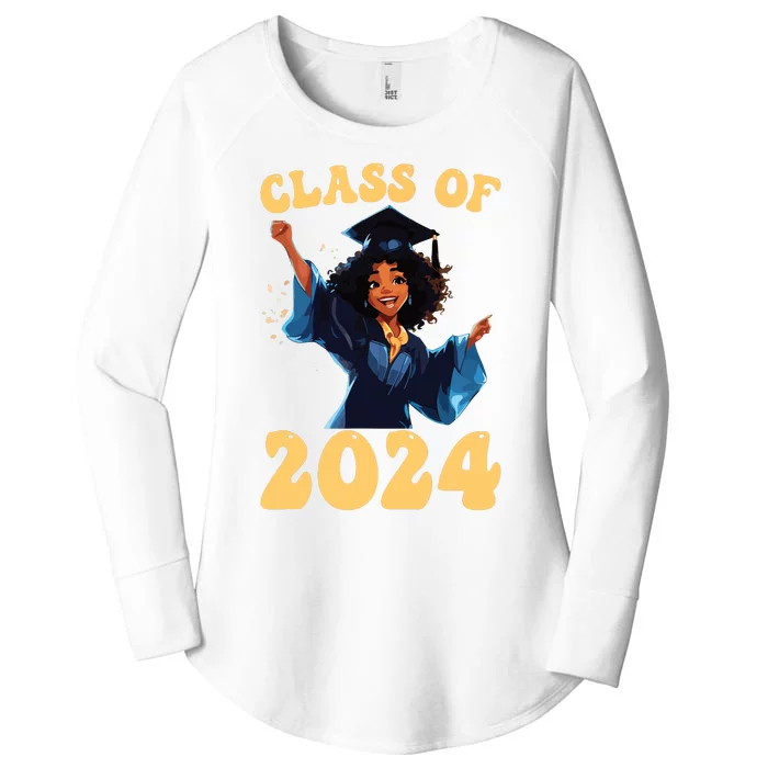 Women Class Of 2024 Senior Graduate Shirts Graduation Girl Women's Perfect Tri Tunic Long Sleeve Shirt