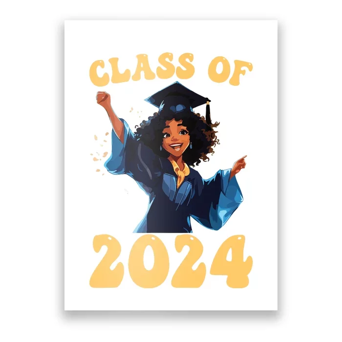 Women Class Of 2024 Senior Graduate Shirts Graduation Girl Poster