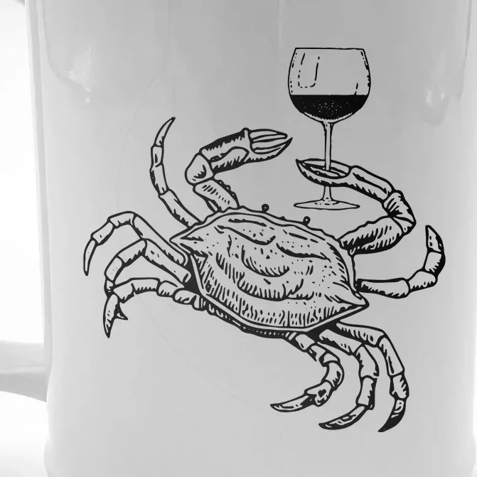 Wine Crab Ocean Lovers Shirts Funny Drinking Vacation Front & Back Beer Stein