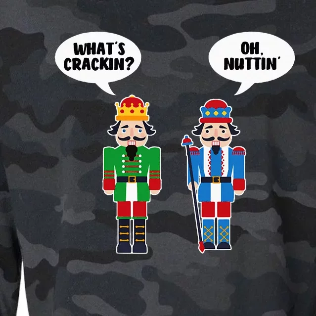 WhatS Crackin Oh Nuttin Funny Nutcracker Christmas Gift Cropped Pullover Crew