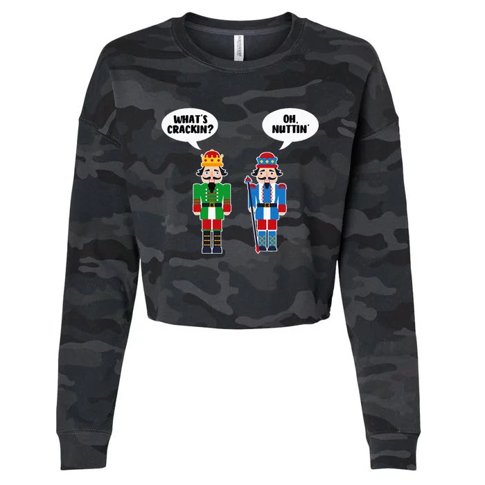 WhatS Crackin Oh Nuttin Funny Nutcracker Christmas Gift Cropped Pullover Crew