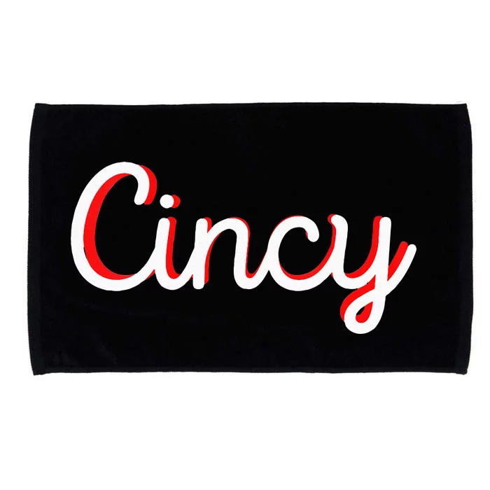 Womens Cincinnati Ohio Classic Red Script Cincy City Vacation Gift Microfiber Hand Towel