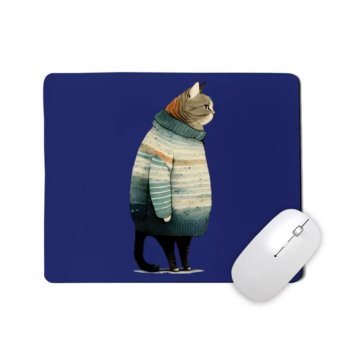 Winter Cat Print Mousepad