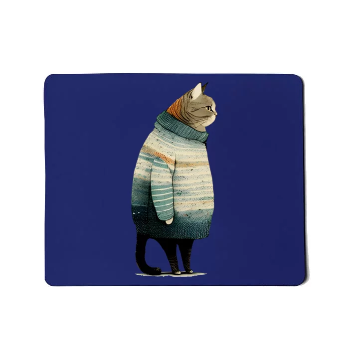 Winter Cat Print Mousepad