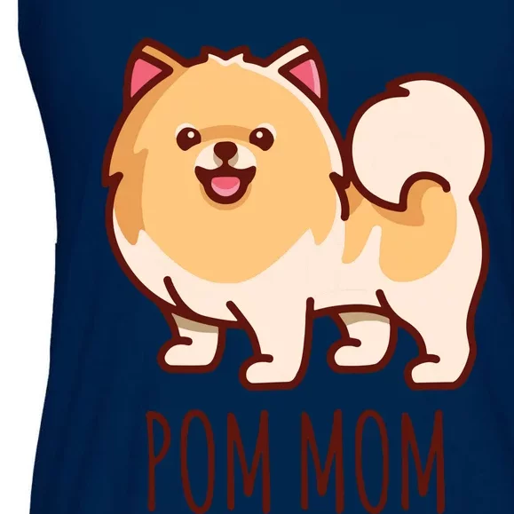 Womens Cute Pomeranian Pom Mom Funny Gift Ladies Essential Flowy Tank