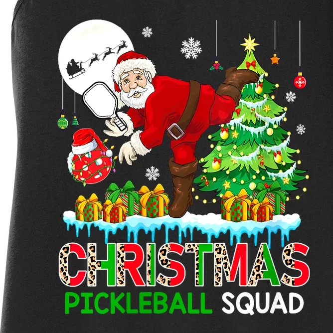 Women Christmas Pickleball Squad Santa Playing Pickleball Player Gift Women's Racerback Tank