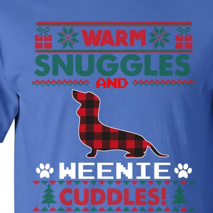 Weenie Christmas Pajama Cute Gift Weiner Ugly Christmas Sweater Gift Tall T-Shirt