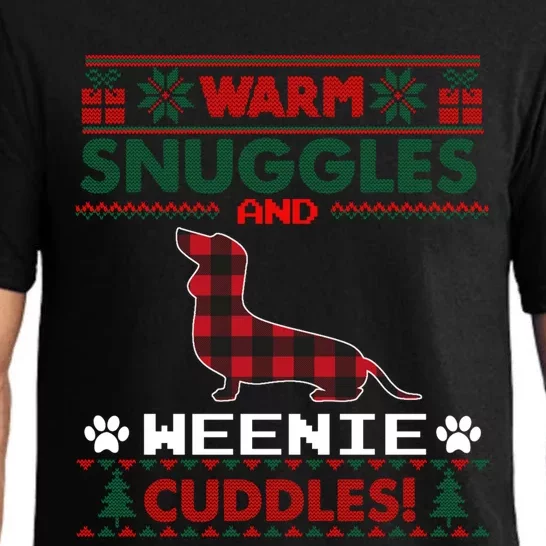 Weenie Christmas Pajama Gift Weiner Ugly Christmas Sweater Gift Pajama Set