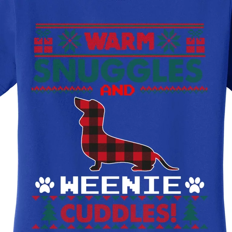 Weenie Christmas Pajama Gift Weiner Ugly Christmas Sweater Gift Women's T-Shirt