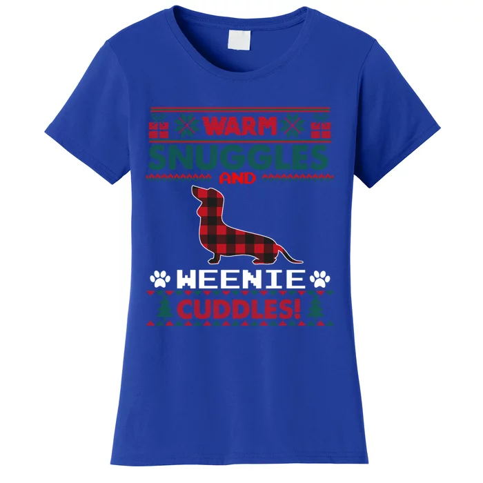 Weenie Christmas Pajama Gift Weiner Ugly Christmas Sweater Gift Women's T-Shirt