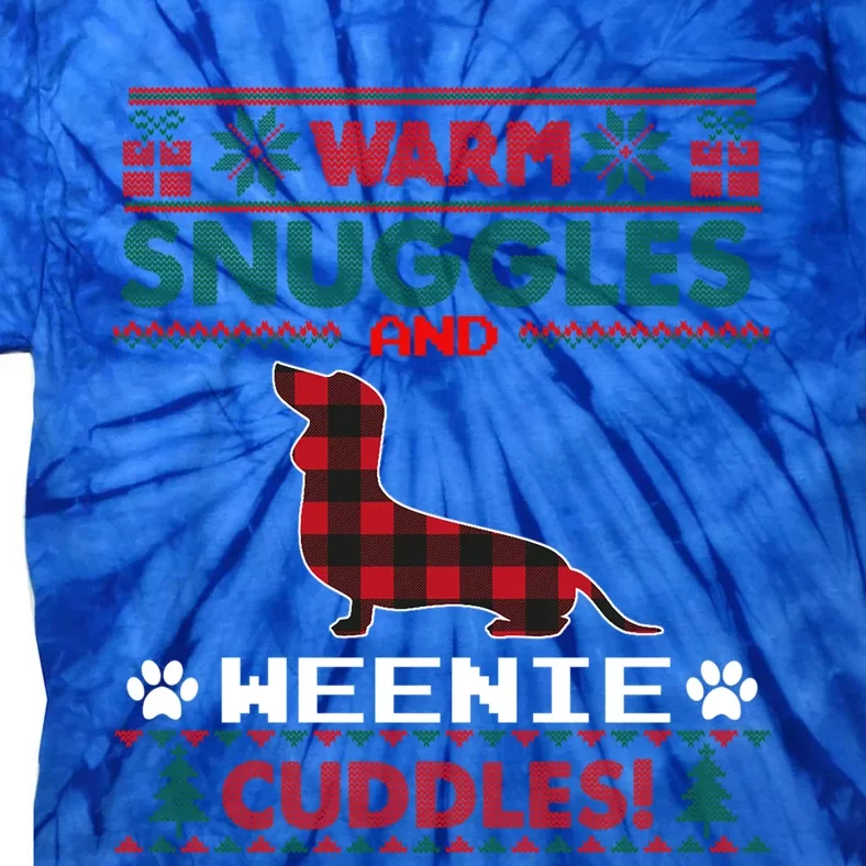 Weenie Christmas Pajama Gift Weiner Ugly Christmas Sweater Cute Gift Tie-Dye T-Shirt