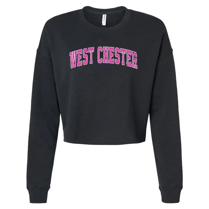 West Chester Pennsylvania PA Vintage Sports Design Pink Cropped Pullover Crew