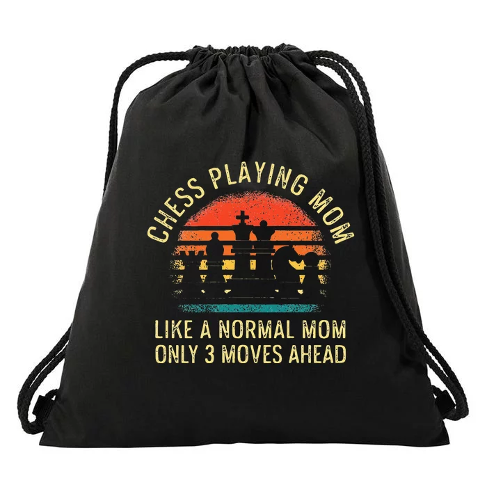 Womens Chess Playing Mom 3 Moves Ahead Chess Player Drawstring Bag