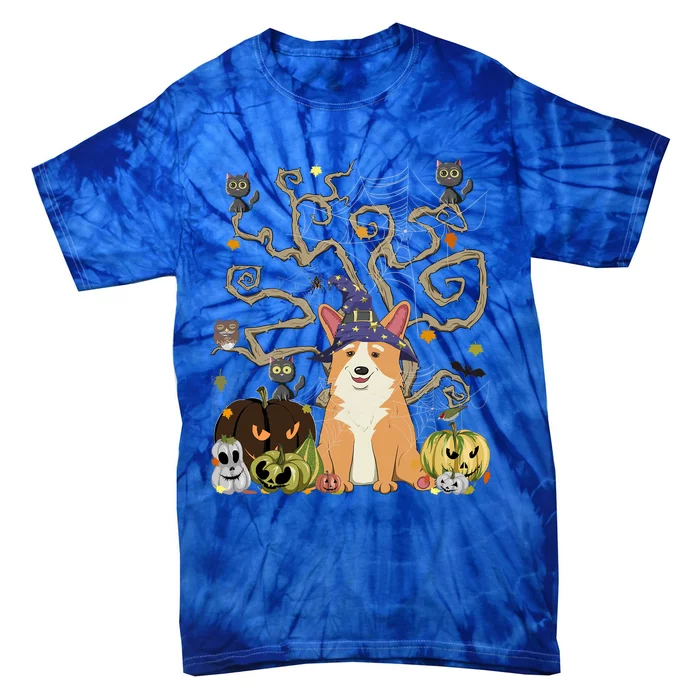 Witch Corgi Pumpkin Monster Funny JackOLantern Halloween Cute Gift Tie-Dye T-Shirt