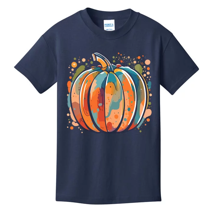 Water Color Pumpkin Kids T-Shirt