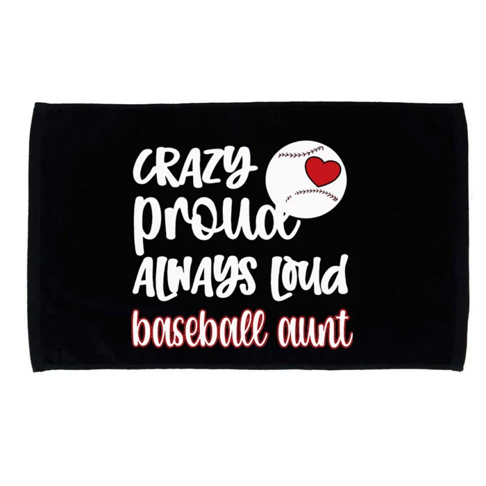 Womens Crazy Proud Baseball Aunt Baseball Fan Baseball Auntie Microfiber Hand Towel