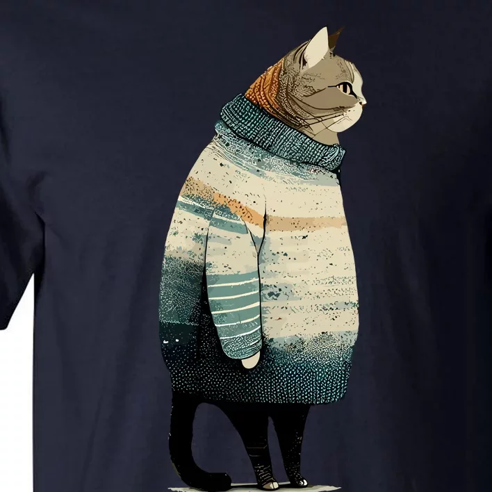 Winter Cat Print Tall T-Shirt