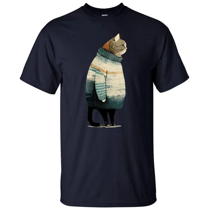 Winter Cat Print Tall T-Shirt