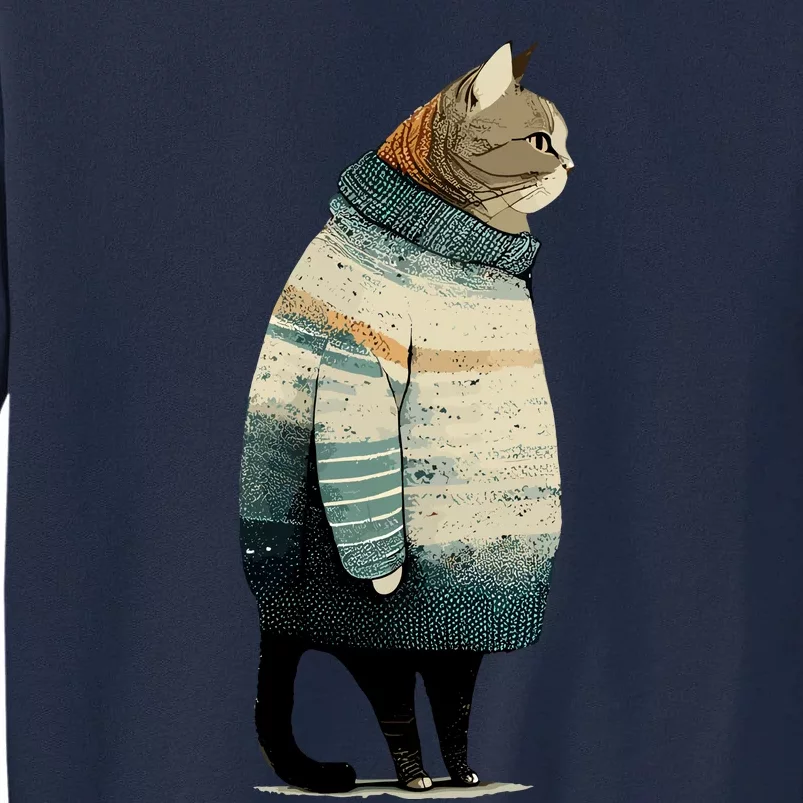 Winter Cat Print Tall Sweatshirt