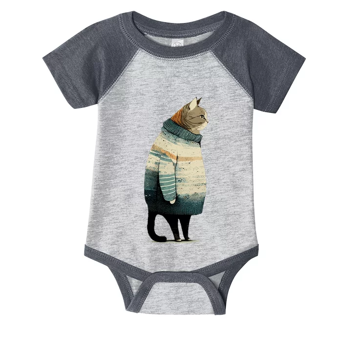 Winter Cat Print Infant Baby Jersey Bodysuit