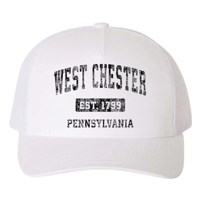 West Chester Pennsylvania Pa Vintage Sports Design Black Des Yupoong Adult 5-Panel Trucker Hat