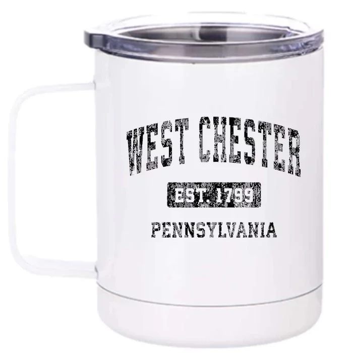 West Chester Pennsylvania Pa Vintage Sports Design Black Des Front & Back 12oz Stainless Steel Tumbler Cup