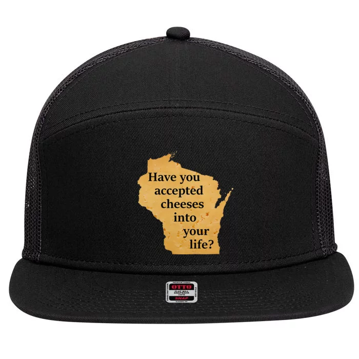 Wisconsin Cheese Pun 7 Panel Mesh Trucker Snapback Hat