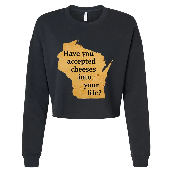 Wisconsin Cheese Pun Cropped Pullover Crew