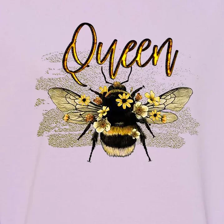 Wo Cool Queen Bee With Crown Girls Cute Gift Garment-Dyed Sweatshirt