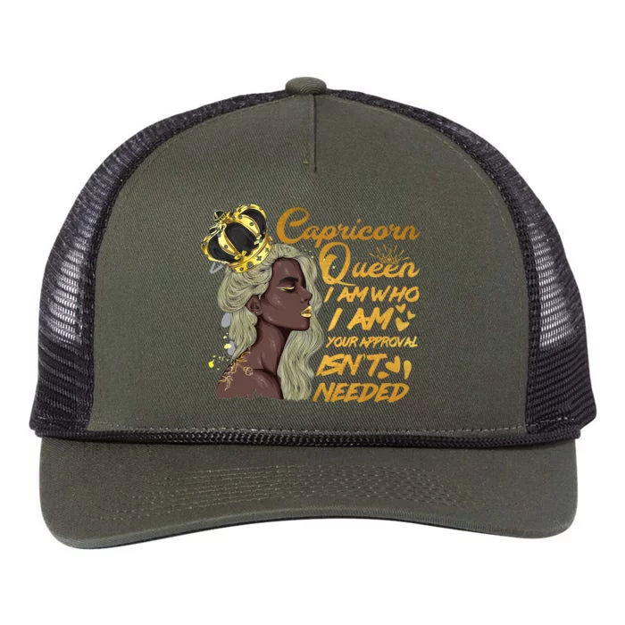 Wo Capricorn Queen Birthday Zodiac Gift Black Gift Retro Rope Trucker Hat Cap