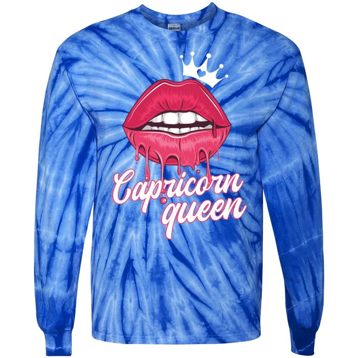 Wo Capricorn Queen Capricorn Zodiac Sign Meaningful Gift Tie-Dye Long Sleeve Shirt