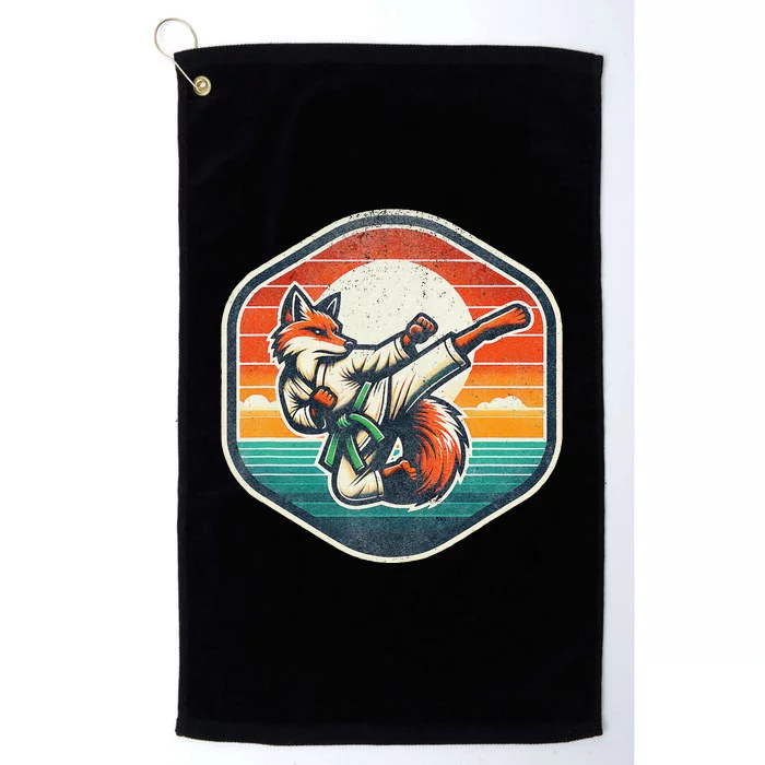 Whimsical Cartoon Retro Sunset Fun Platinum Collection Golf Towel