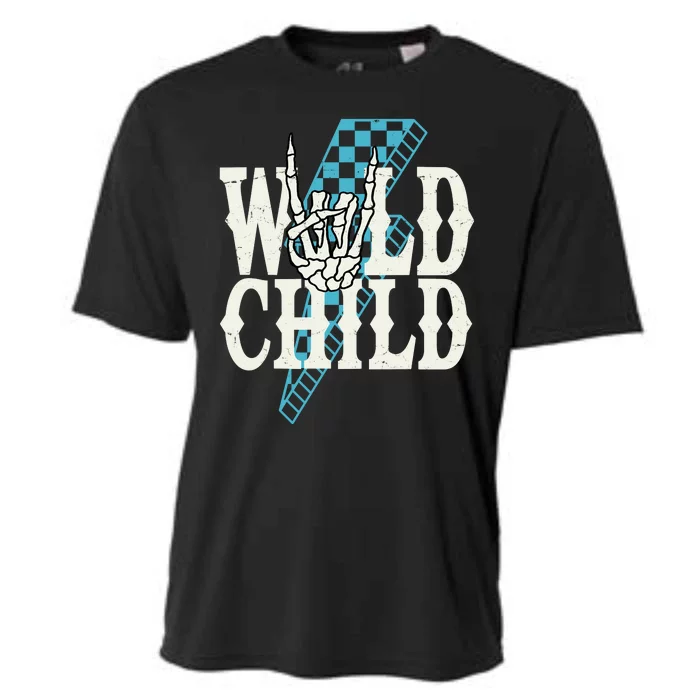 Wild Child Rock And Roll Lightning Bolt Cooling Performance Crew T-Shirt