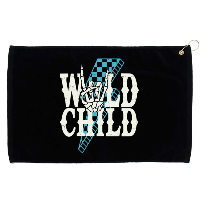 Wild Child Rock And Roll Lightning Bolt Grommeted Golf Towel