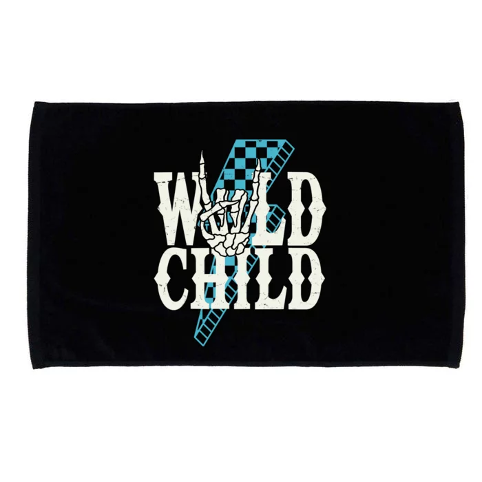 Wild Child Rock And Roll Lightning Bolt Microfiber Hand Towel