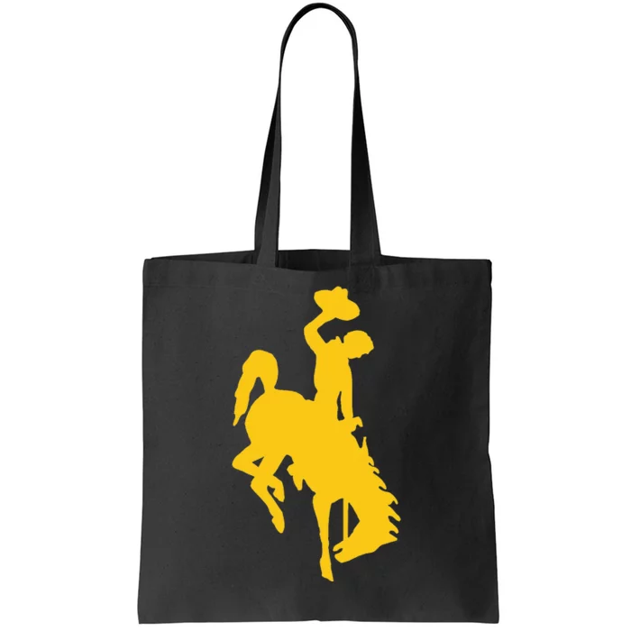 Wyoming Cowboy Riding A Bucking Horse Tote Bag