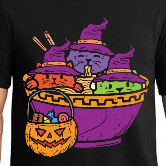 Witch Cats Ramen Cute Halloween Japanese Noodles Food Lover Pajama Set