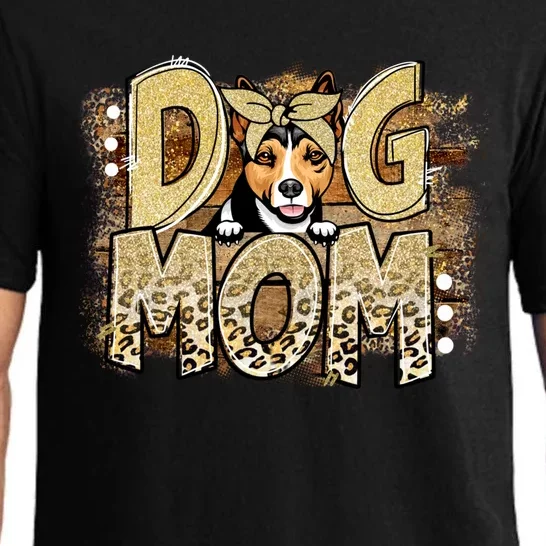 Wo Cute Rat Terrier Mom Leopard Dog Lovers Mother's Day Cool Gift Pajama Set