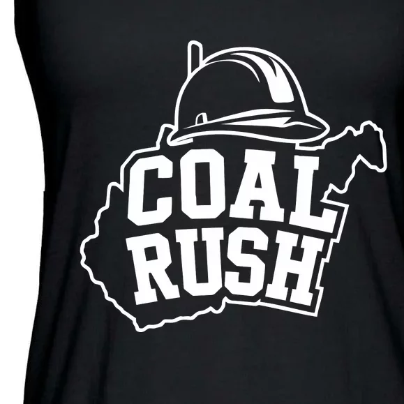 Wv Coal Rush With State And Miner Hard Hat Ladies Essential Flowy Tank